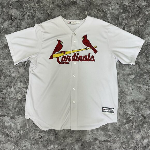 St. Louis Cardinals Majestic Cool Base Jersey Men's Size XL White Red - Picture 1 of 6